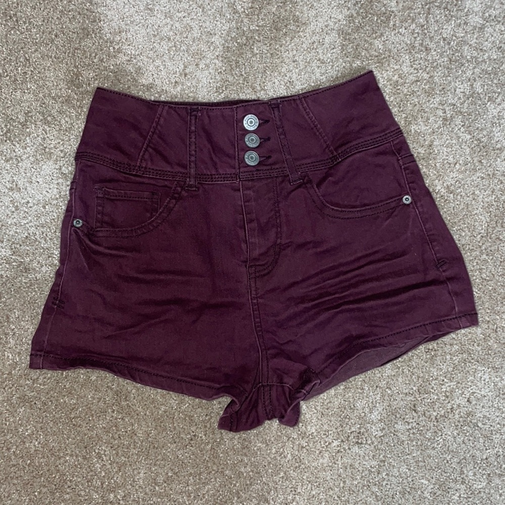 High-waisted jean shorts